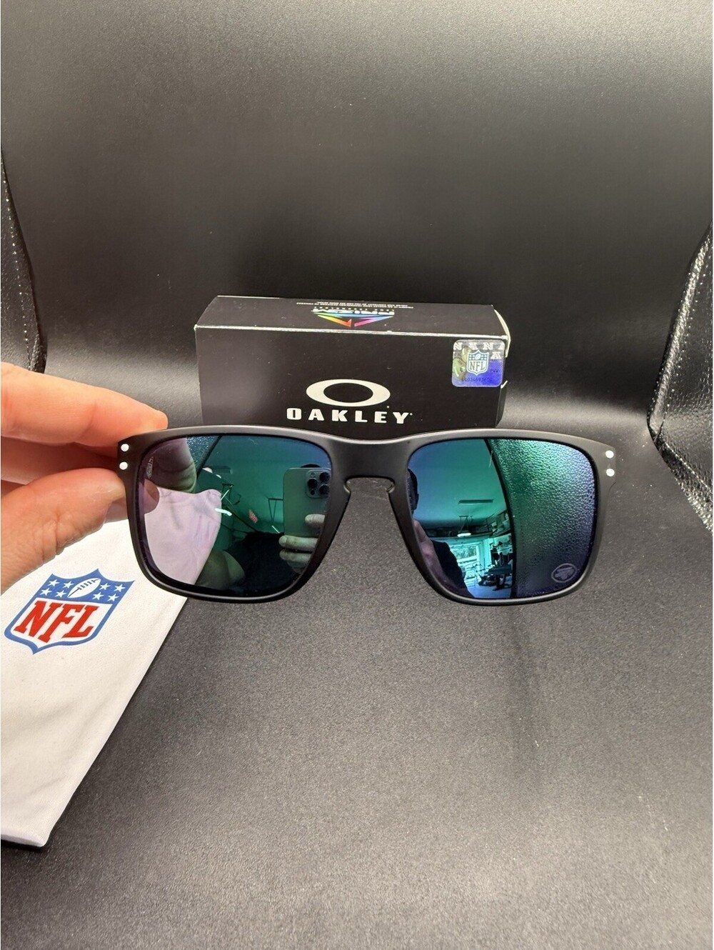 Oakley Holbrook NFL JETS Matte Black/Prizm Jade Iridium Oo9102-S655